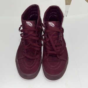 Men’s dark burgundy high top Vans